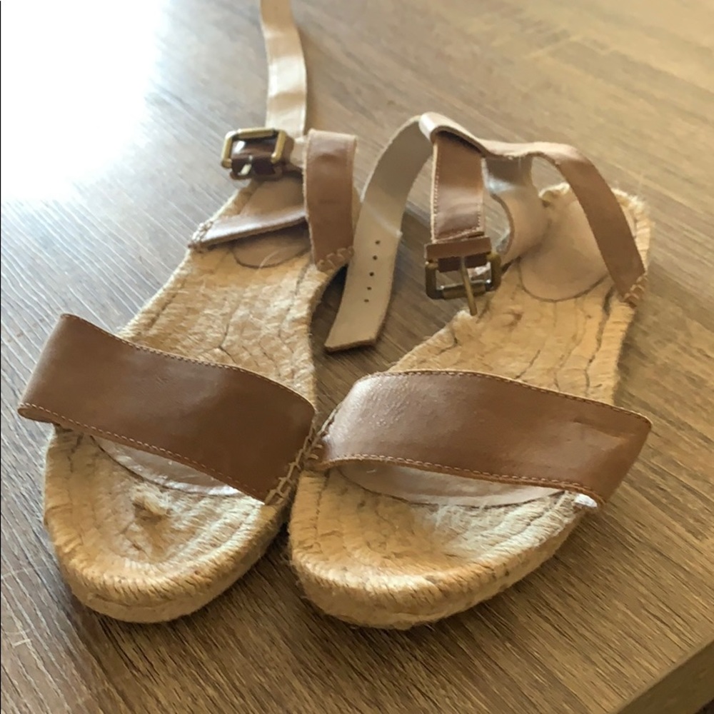 Woven summer sandals. Real leather espadrilles